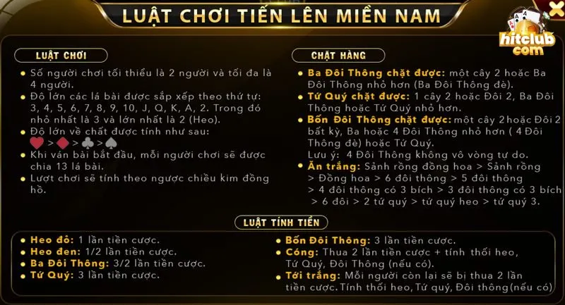 Luật chặt được quy định trong tiến lên miền nam