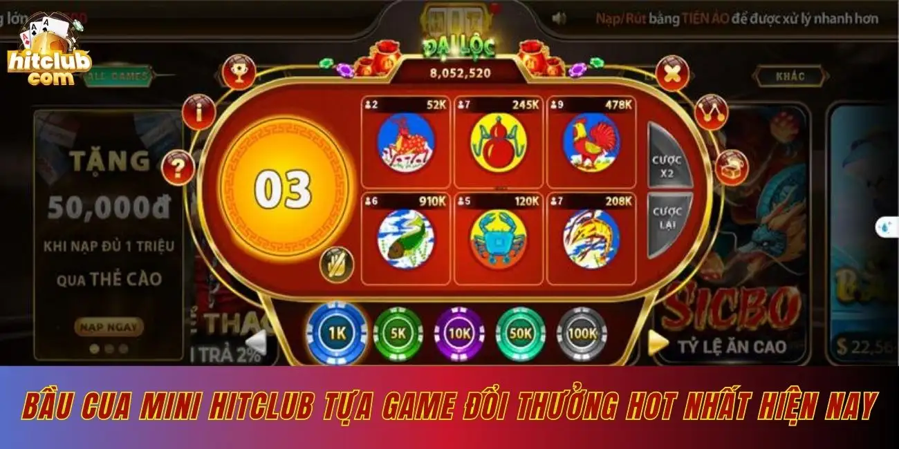 Bầu cua mini Hitclub tựa game đổi thưởng hot nhất hiện nay