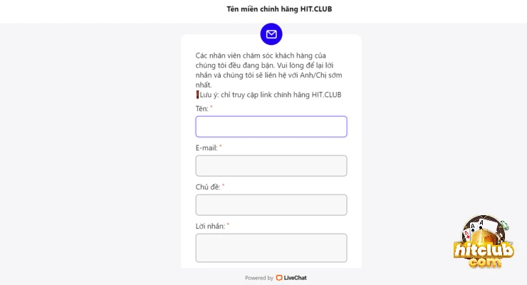 Liên hệ với tư vấn viên Hitclub để được hỗ trợ